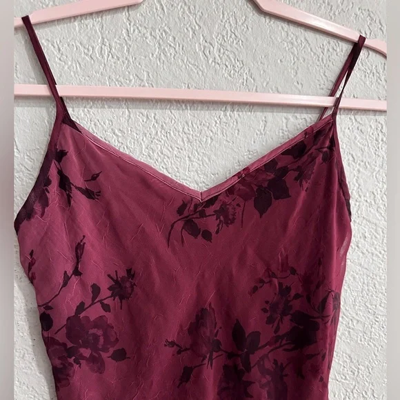Charlotte Russe Floral Maxi Dress Burgundy Size 3 - Picture 7 of 16